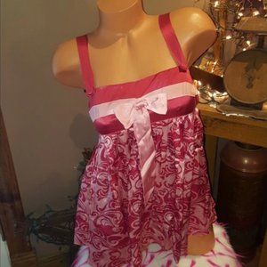 Bebe Silk Logo Flowy Top XS EUC